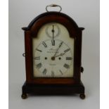 A MID 19TH CENTURY MAHOGANY BRACKET CLOCK French - Royal Exchange, London, the arched case with