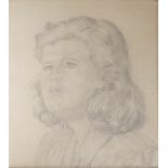 •SIR STANLEY SPENCER CBE, RA (BRITISH 1891-1959) PORTRAIT STUDY OF KATHLEEN MORTON Pencil. signed