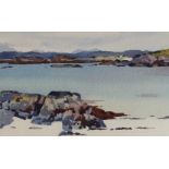 •MARY HOLDEN BIRD (BRITISH D. 1978) A STRETCH NEAR MORAR Watercolour, signed monogram, 24 x 34.