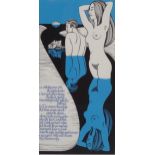 ALASDAIR GRAY (SCOTTISH 1934-2019) WE WILL GO DOWN INTO THE STREETS OF WATER Screenprint, signed,