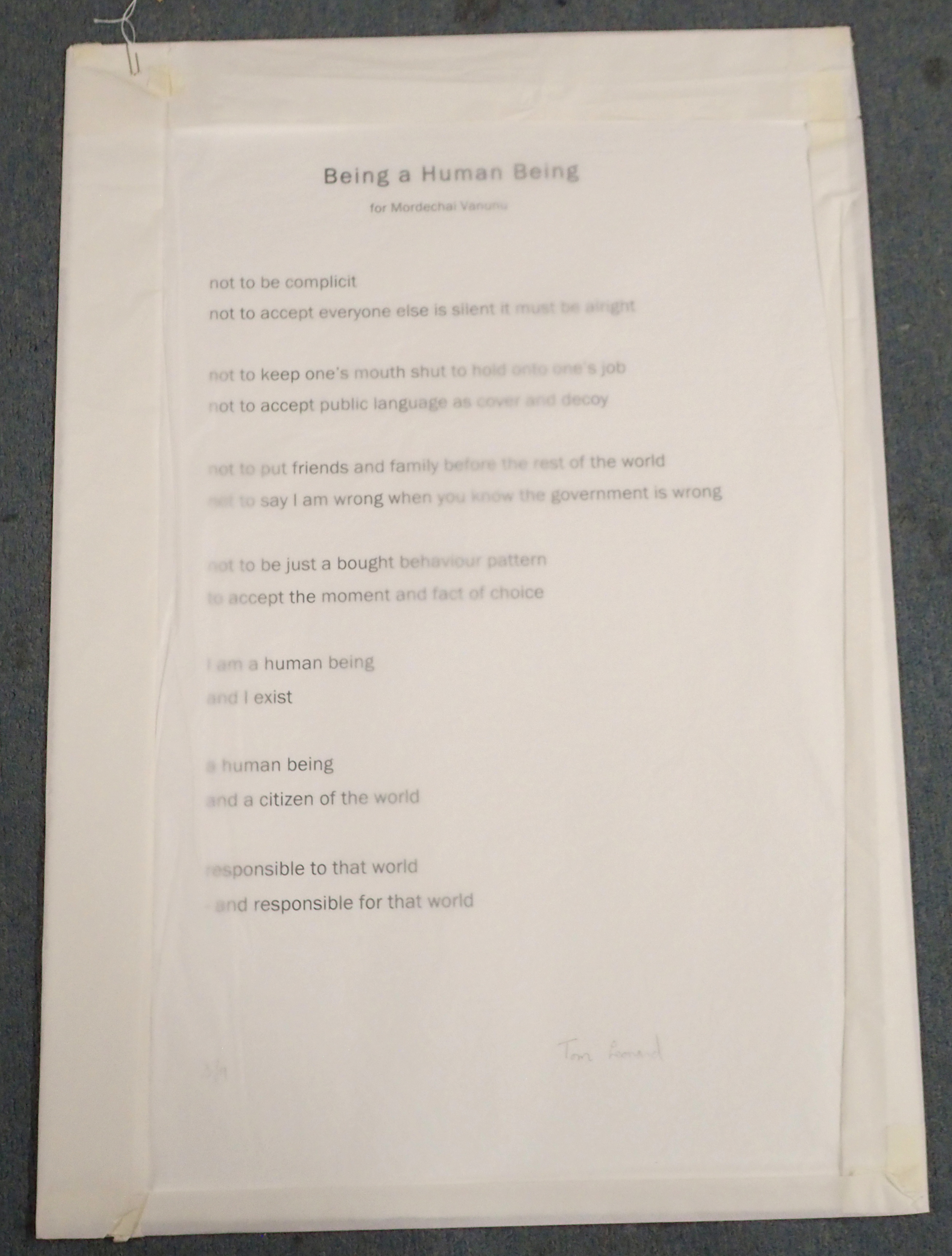 •TOM LEONARD (SCOTTISH POET 1959-2018) BLESSED TRINITY Print, signed, inscribed with title, - Image 6 of 10