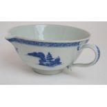A CHINESE BLUE AND WHITE NANKING CARGO MILK BOWL painted with Scholar on a rocky bank, design, circa