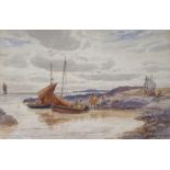 ALEXANDER BALLINGALL (SCOTTISH 1870-1910) ROCKY HAVEN Watercolour, signed, inscribed with title