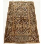 A LIGHT GROUND EASTERN RUG with allover floral design, 205cm x 130cm Condition Report: Available