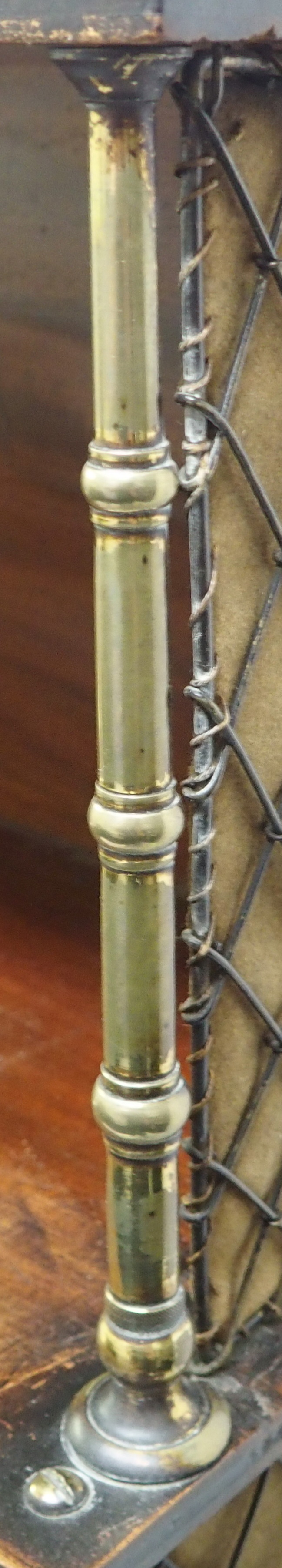 A REGENCY MAHOGANY CAMPAIGN SECRETAIRE BOOKCASE the tiered open shelves joined by brass baluster - Image 8 of 11