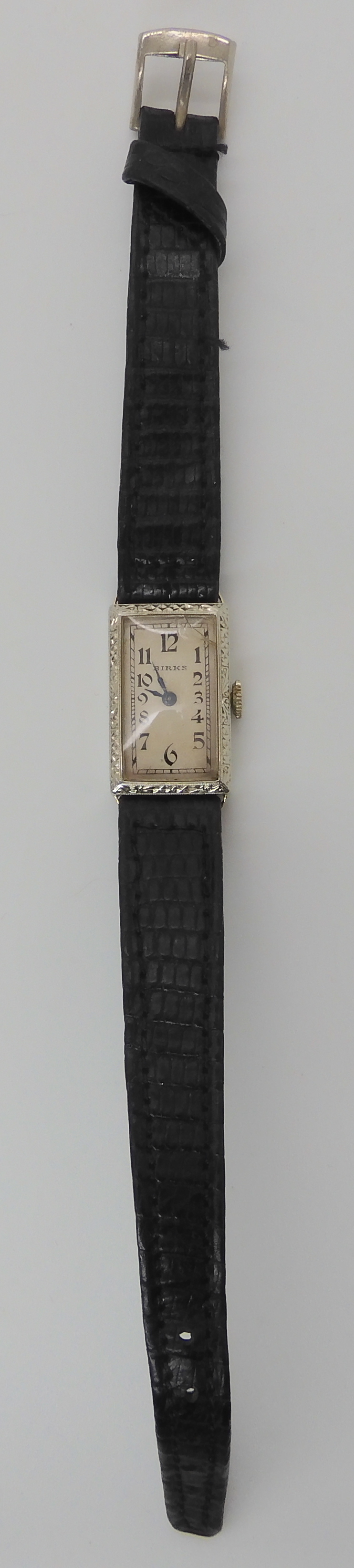 A 14k white gold ladies vintage watch by Birks, dimensions of the case 2.4cm x 1.5cm, weight - Image 2 of 3