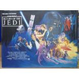 STAR WARS RETURN OF THE JEDI British quad movie poster, edges frayed, 76 x 101cm and STAR WARS 3