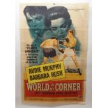 AUDIE MURPHY: WORLD IN MY CORNER movie poster, 1956, horizontal and vertical fold, 105 x 68cm
