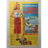 THE GOLDEN MISTRESS movie poster, 1954, dedicated and autographed by John Agar, horizontal and