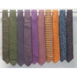 A COLLECTION OF TEN HERMES SILK TIES of varying designs (10) Condition Report: Available upon