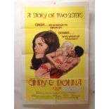 CINDY & DONNA movie poster, 1970, horizontal and vertical folds, 105 x 68cm and THE LATE LIZ,