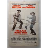 THE LAST HARD MAN movie poster, 1976, autographed by Michael Parks horizontal and vertical folds,