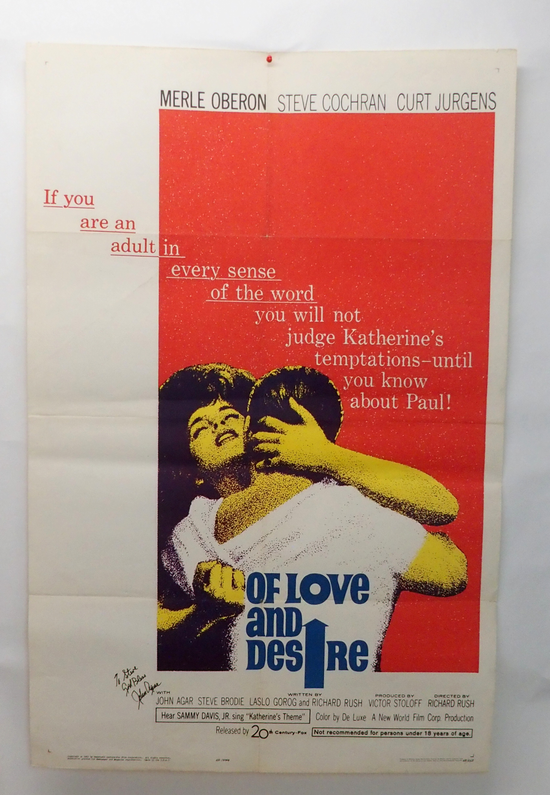 THE BODY movie poster, 1971, horizontal and vertical folds, 105 x 68cm and OF LOVE AND DESIRE, movie - Image 2 of 6