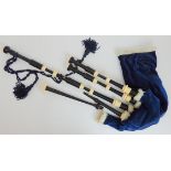 A set of Highland bagpipes bearing makers mark P Henderson to bass top, circa 1960 Condition Report: