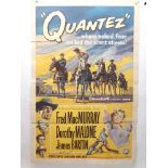 "QUANTEZ" movie poster, 1957, dedicated and autographed by Sydney Chaplin, horizontal and vertical