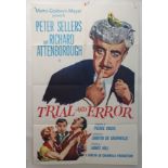 TRIAL AND ERROR movie poster, horizontal and vertical folds, 105 x 68cm, RED DRAGON, 1967, WHERE