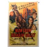 MAN FROM RAINBOW VALLEY movie poster, 1946, dedicated and autographed Monte Hale, horizontal and
