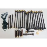 A lot of various bagpipe chanters, wooden tops etc, with examples by Grainger, William Sinclair