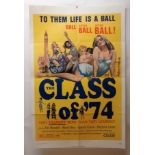 CLASS OF 74 movie poster, 1971, horizontal and vertical folds, 105 x 68cm and THE STATUE, movie