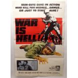 WAR IS HELL movie poster, 1963, horizontal and vertical folds, 104 x 68cm and WAR IS HELL, movie