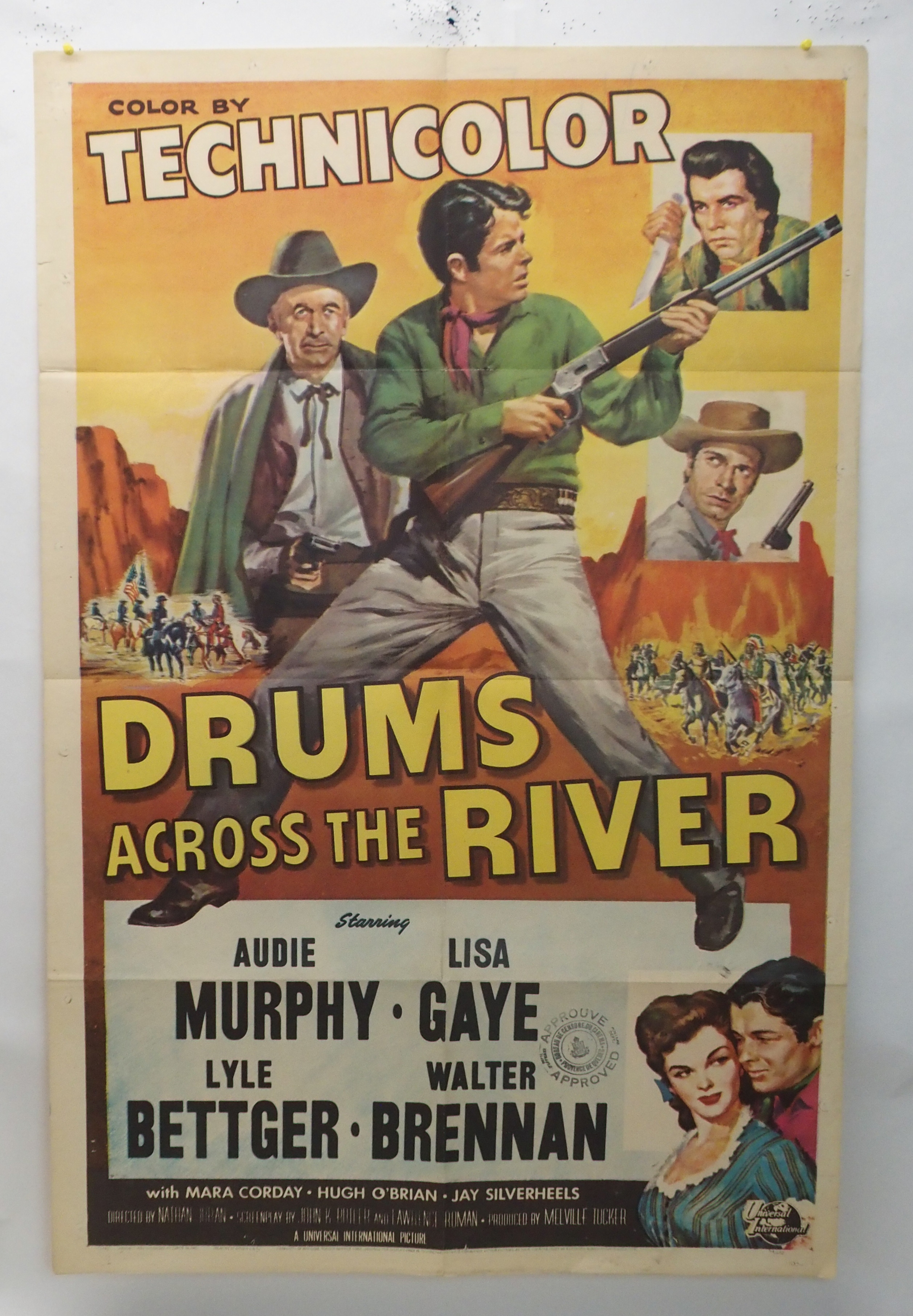 AUDIE MURPHY: COLUMN SOUTH original movie poster, 1953, horizontal and vertical folds, 105 x 68cm - Image 2 of 6