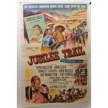 JUBILEE TRAIL movie poster, 1954, dedicated and autographed by Richard Vebb, horizontal and vertical