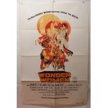 WONDER WOMEN movie poster, 19753, horizontal and vertical folds, 105 x 68cm, THE STUDENT TEACHERS,