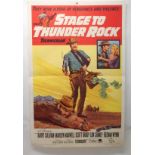 STAGE TO THUNDER ROCK movie poster, 1963, dedicated and autographed by John Agar, horizontal and