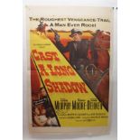 AUDIE MURPHY: CAST A LONG SHADOW movie poster, 1959, dedicated and autographed, horizontal and