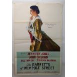 THE BARRETTS OF WIMPOLE STREET movie poster, 1958, horizontal and vertical fold, 105 x 68cm, THE