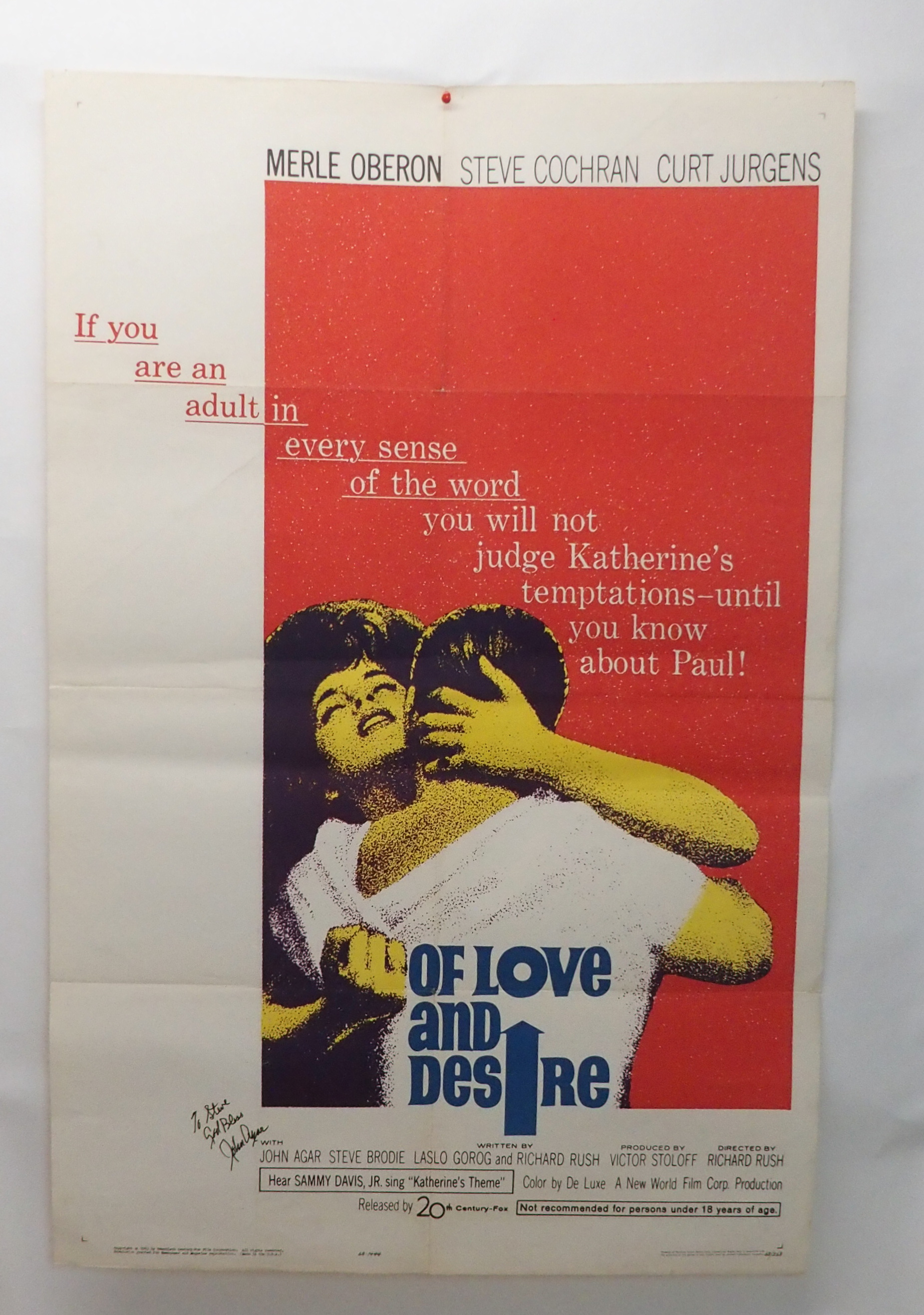 THE BODY movie poster, 1971, horizontal and vertical folds, 105 x 68cm and OF LOVE AND DESIRE, movie - Image 4 of 6