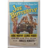 AUDIE MURPHY: JOE BUTTERFLY movie poster, 1957, dedicated and autographed by John Agar and Herbert