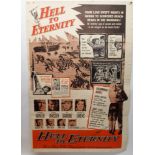 HELL TO ETERNITY movie poster, autographed by George Takei, horizontal and vertical folds, 106 x
