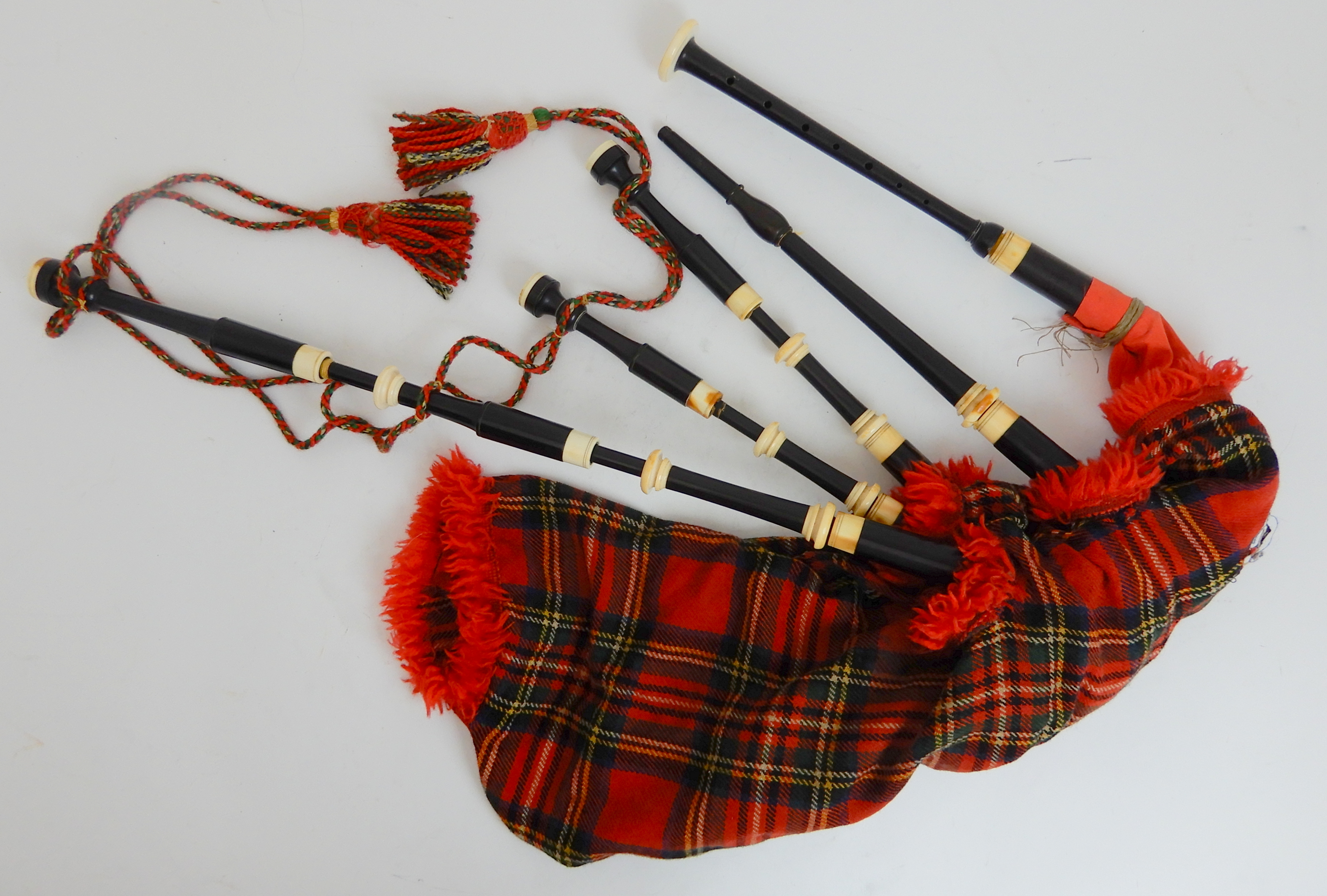 A rare set of miniature bagpipes by J&R Glen Edinburgh, a late 1800's apprentice piece Condition