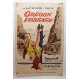 OREGON PASSAGE movie poster, dedicated and autographed by Walter Barnes, horizontal and vertical