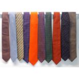 A COLLECTION OF TEN HERMES SILK TIES of varying designs (10) Condition Report: Available upon