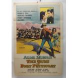 AUDIE MURPHY: THE GUNS OF FORT PETTICOAT movie poster, 1957, horizontal and vertical folds, THE