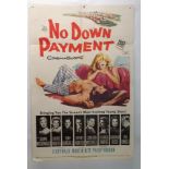 NO DOWN PAYMENT movie poster, 1957, horizontal and vertical folds, 105 x 68cm and SWORD OF