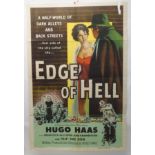 EDGE OF HELL movie poster, 1956, horizontal and vertical folds, 105 x 68cm and PANAMA SAL,