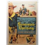 SEMINOLE UPRISING movie poster, 1955, autographed by Goerge Montgomery, horizontal and vertical