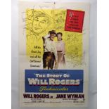 "THE STORY OF WILL ROGERS" movie poster, 1952, horizontal and vertical folds, 105 x 68cm Condition