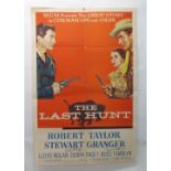 THE LAST HUNT movie poster, bearing two autographs, Russ Tamblyn and Debra Paget, horizontal and