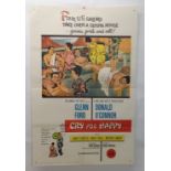 CRY FOR HAPPY movie poster, 1961, horizontal and vertical fold, 105 x 68cm and WHEN IN ROME, movie