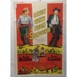 AUDIE MURPHY: SEVEN WAYS FROM SUNDOWN movie poster, 1960, horizontal folds, 91 X 36cm, SEVEN WAYS