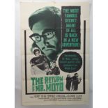 THE RETURN OF MR. MOTO movie poster, 1965, horizontal and vertical fold, 105 x 68cm, THE REBEL