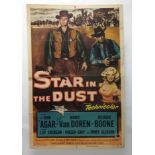 STAR IN THE DUST movie poster, 1956, horizontal and vertical folds, bearing two autographs Clint