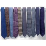 A COLLECTION OF TEN HERMES SILK TIES of varying designs (10) Condition Report: Available upon