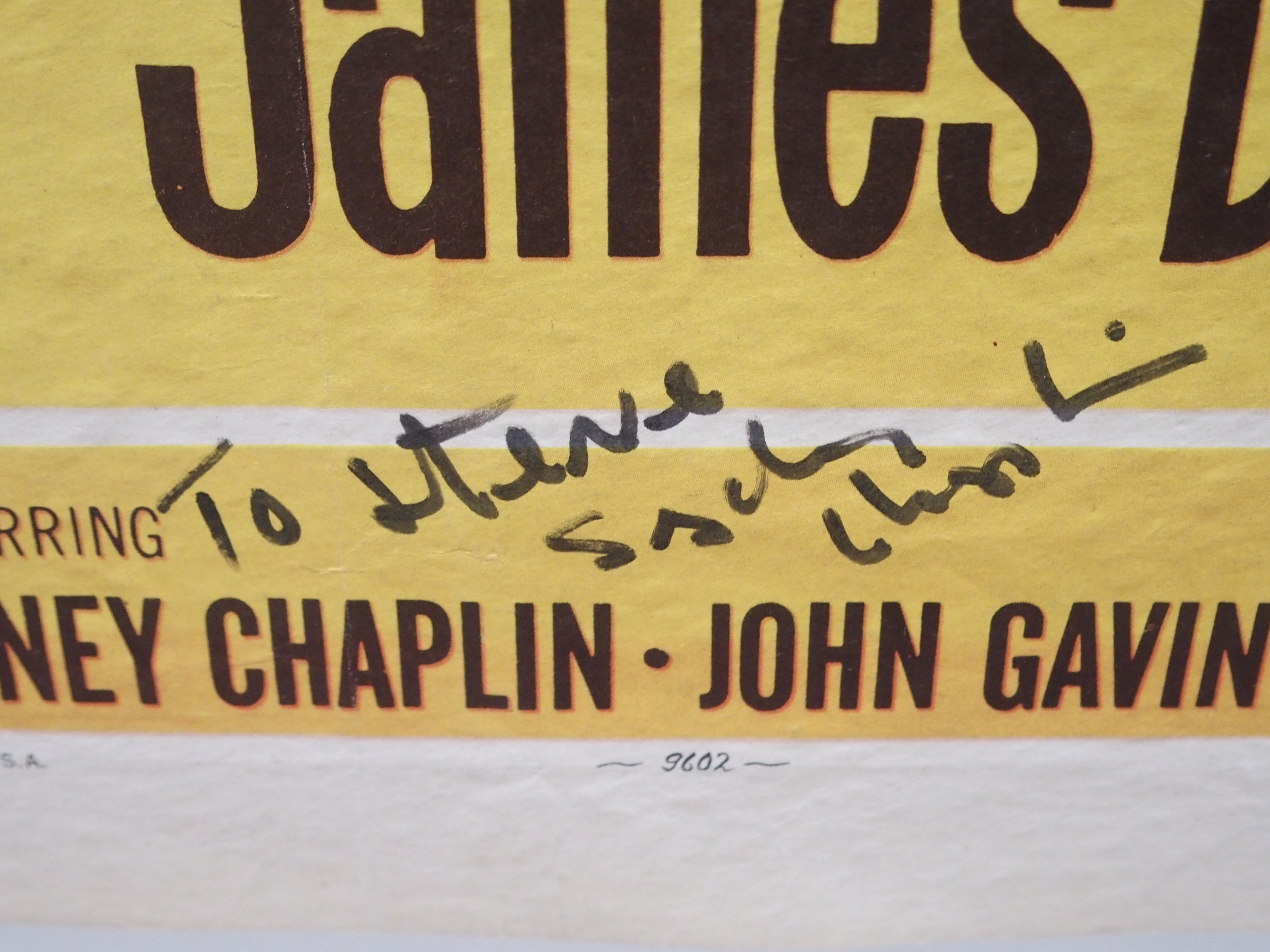 "QUANTEZ" movie poster, 1957, dedicated and autographed by Sydney Chaplin, horizontal and vertical - Image 2 of 4