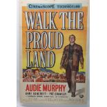 AUDIE MURPHY: WALK THE PROUD LAND movie poster, 1956, horizontal and verticals folds, 105 x 68cm and