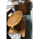 An oval coffee table and a mahogany display cabinet (2) Condition Report: Available upon request